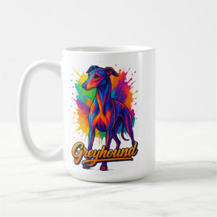 Lebendiger Pop-Art-Greyhound Kaffeetasse