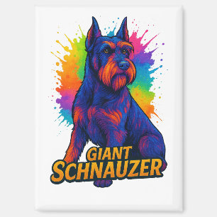 Lebendiger Pop-Art-Riesenschnauzer Magnet
