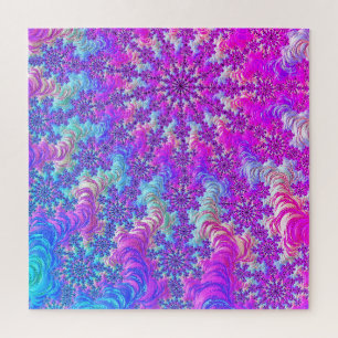 Lebendiger psychedelischer, bunter Groovy Fraktal 