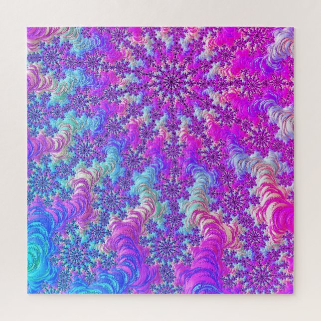 Lebendiger psychedelischer, bunter Groovy Fraktal  (Vertikal)