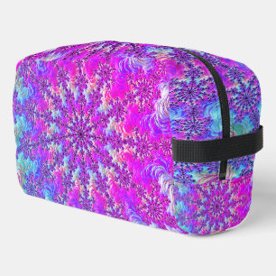 Lebendiger psychedelischer, bunter Groovy Fraktal Waschbeutel
