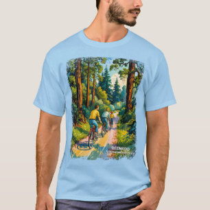 Lebendiger Redwood-Wald Familien-Radtouren-Traum T-Shirt