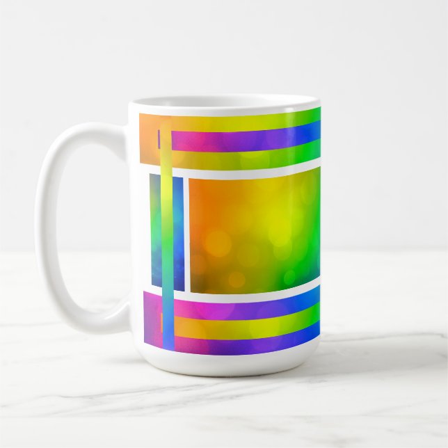 Lebendiger Regenbogen-Becher Kaffeetasse (Links)