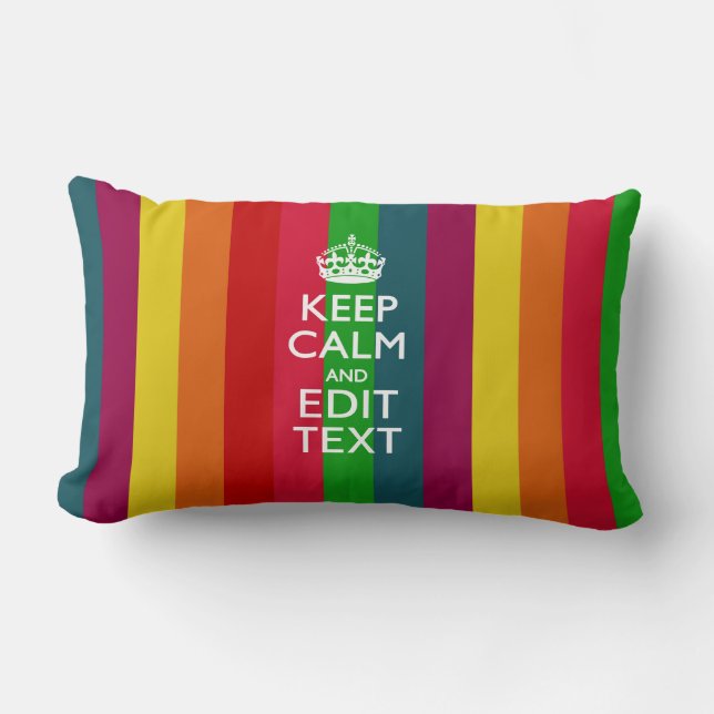 Lebendiger Regenbogen Behalte Ruhe und Text indivi Lendenkissen (Vorderseite)
