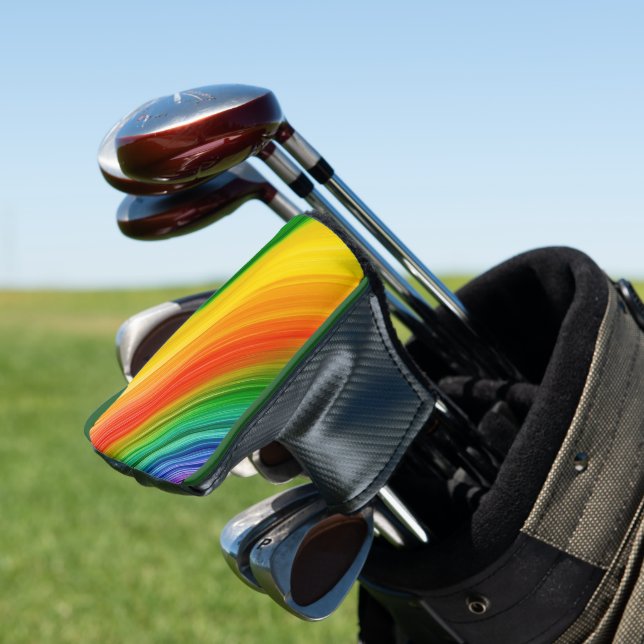 Lebendiger Regenbogen der Farben Golf Headcover (In Situ)