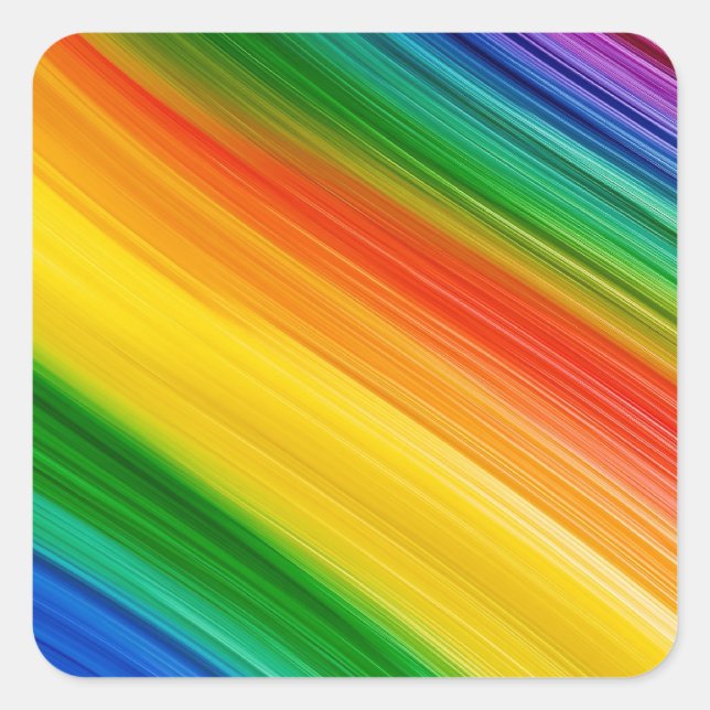 Lebendiger Regenbogen der Farben Quadratischer Aufkleber (Vorderseite)