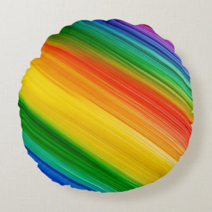 Lebendiger Regenbogen der Farben Rundes Kissen