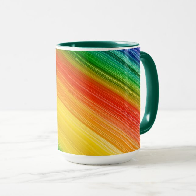 Lebendiger Regenbogen der Farben Tasse (VorderseiteRechts)