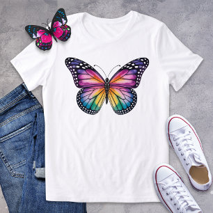 Lebendiger Regenbogen-Schmetterling  Tri-Blend Shirt
