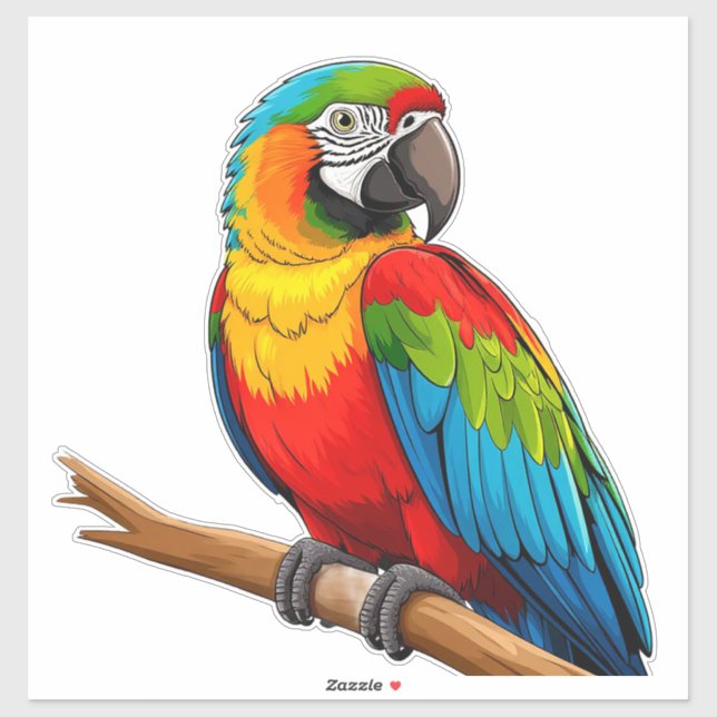 Lebendiger Regenbogenpapagei Aufkleber (Blatt)