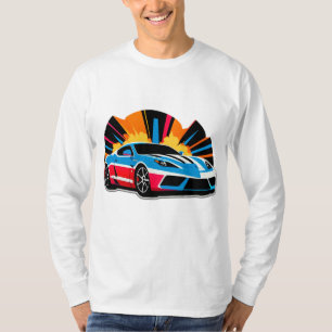 Lebendiger Rennwagen Geschwindigkeit Bewegungsstil T-Shirt