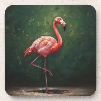 Lebendiger Rosa-Flamingo-Getränkeuntersetzer Getränkeuntersetzer