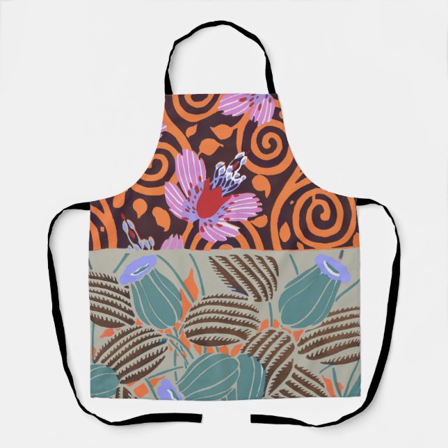Lebendiger rosa und orangefarbener spiralförmiger  schürze (Vorderseite)