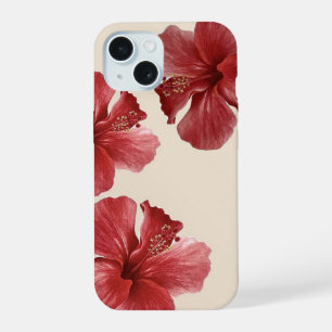 Lebendiger roter Hibiskus Tropische Blüten iPhone 15 Hülle