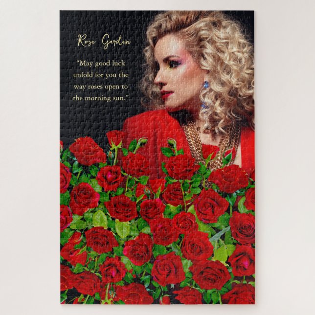 Lebendiger roter Rosengarten Floral benutzerdefini (Vertikal)