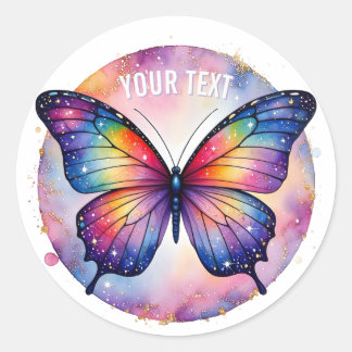 Lebendiger Schmetterling Galaxy Runder Aufkleber