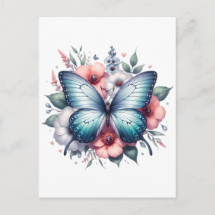 Lebendiger Schmetterlings-Blumenstrauß Art-96283 Feiertagspostkarte