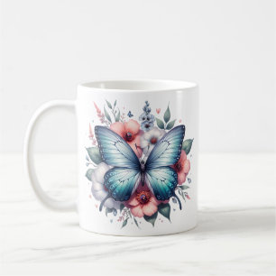 Lebendiger Schmetterlings-Blumenstrauß Art-96283 Kaffeetasse