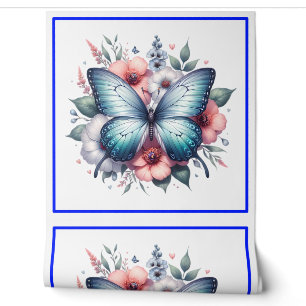 Lebendiger Schmetterlings-Blumenstrauß Art-96283 Tapete