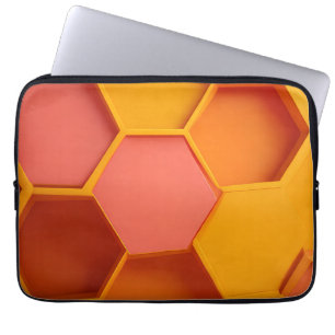Lebendiger Sechseck-Waben-Geometrischer Gradient Laptopschutzhülle