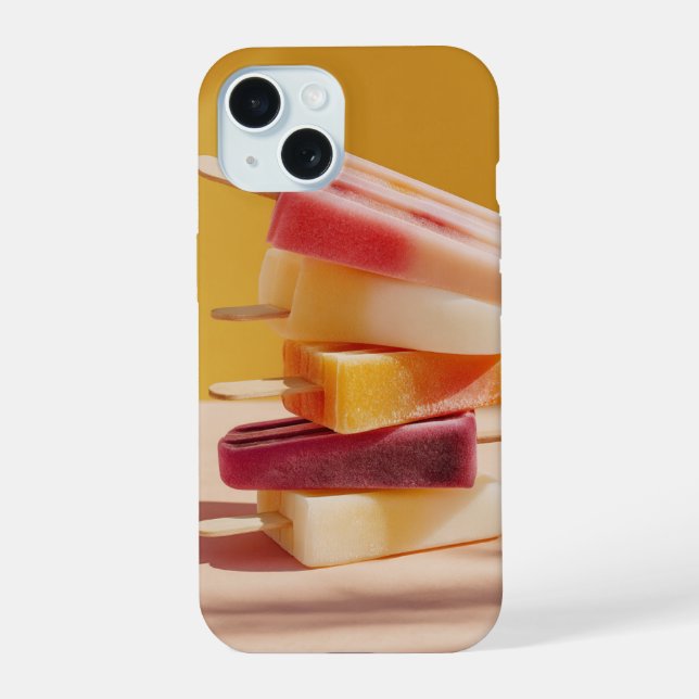 Lebendiger Sommer Popsicle Stapel Tech Case iPhone 15 Hülle (Rückseite)