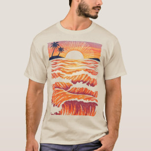 Lebendiger Sonnenuntergang über tropischen Ozeanpa T-Shirt