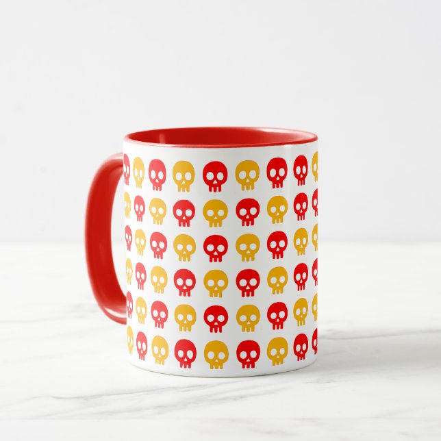 Lebendiger Totenkopf-Pop Tasse (Vorderseite Links)