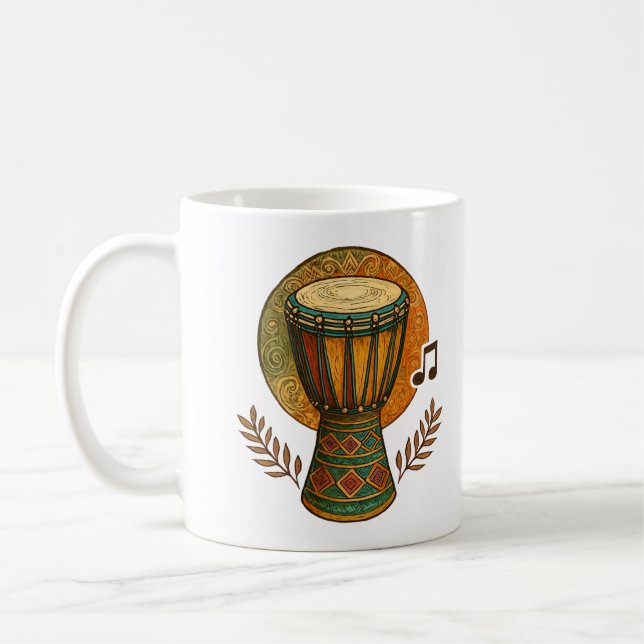 Lebendiger tribaler Rhythmus Kaffeetasse (Links)