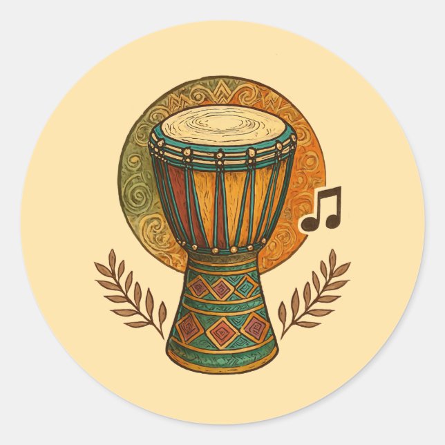 Lebendiger tribaler Rhythmus Runder Aufkleber (Vorderseite)