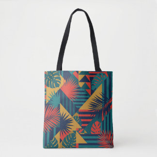 Lebendiger Tropischer Bauhaus Geometrischer Blattd Tasche
