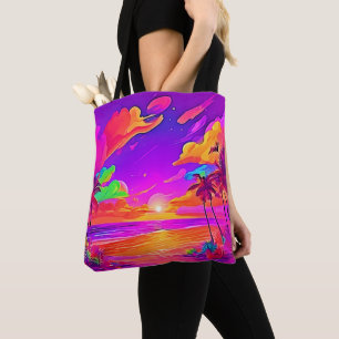 Lebendiger tropischer Sonnenuntergang Tasche