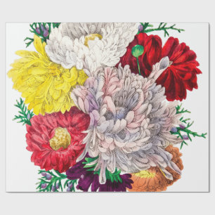 Lebendiger Vintage-Blumenstrauß aus Wildblumen Geschenkpapier