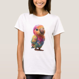 Lebendiger Wasserfarben-Regenbogen-Papagei-Vogel-F T-Shirt