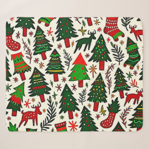 Lebendiger Weihnachtsmuster-Kunstprint Sherpadecke