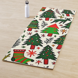 Lebendiger Weihnachtsmuster-Kunstprint Yogamatte