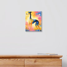 Lebendiger Windhund-Hund-Abstrakt-Impasto-Leinwand