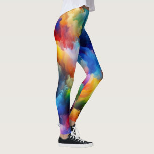 Lebendiger, wolkiger Hintergrund Moderne Kunst Som Leggings