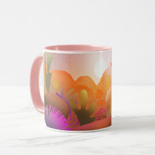 Lebendiger Wüstenuntergang - Malerische Natur Tasse