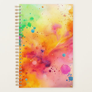 Lebendiges abstraktes Aquarell-Spritzmuster Planer