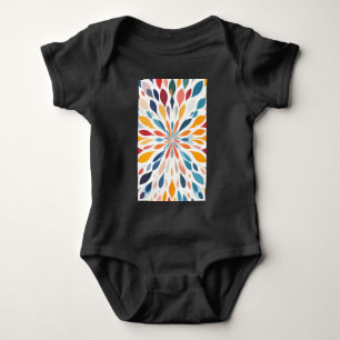 Lebendiges abstraktes Blumen-Burst-Muster Baby Strampler