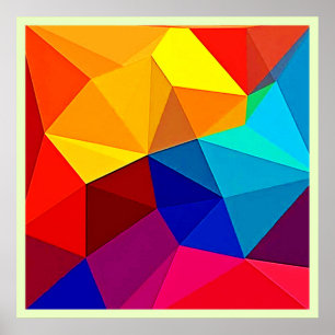 Lebendiges abstraktes geometrisches Flussdesign Poster