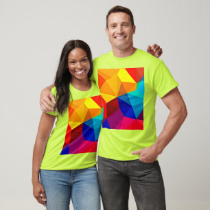Lebendiges abstraktes geometrisches Flussdesign T-Shirt