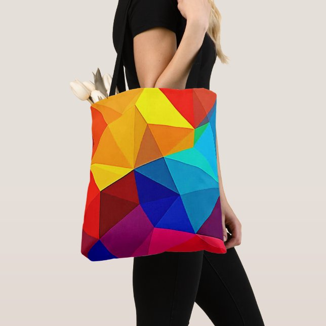 Lebendiges abstraktes geometrisches Flussdesign Tasche (Von Nahem)