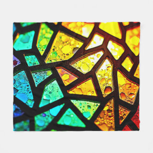 Lebendiges abstraktes Licht-Mosaik-Design Fleecedecke