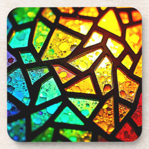 Lebendiges abstraktes Licht-Mosaik-Design Getränkeuntersetzer