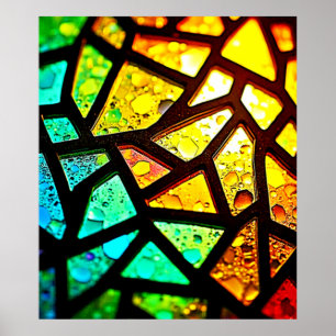 Lebendiges abstraktes Licht-Mosaik-Design Poster