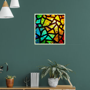 Lebendiges abstraktes Licht-Mosaik-Design Poster