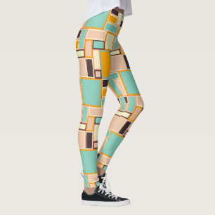 Lebendiges abstraktes Muster mit Rechtecken Leggings