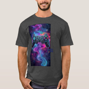 Lebendiges abstraktes Weltraum-Gaming-Controller-S T-Shirt