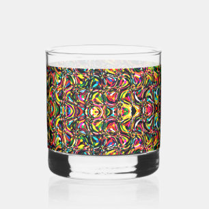 Lebendiges abstraktes Wirbelmuster Whiskyglas